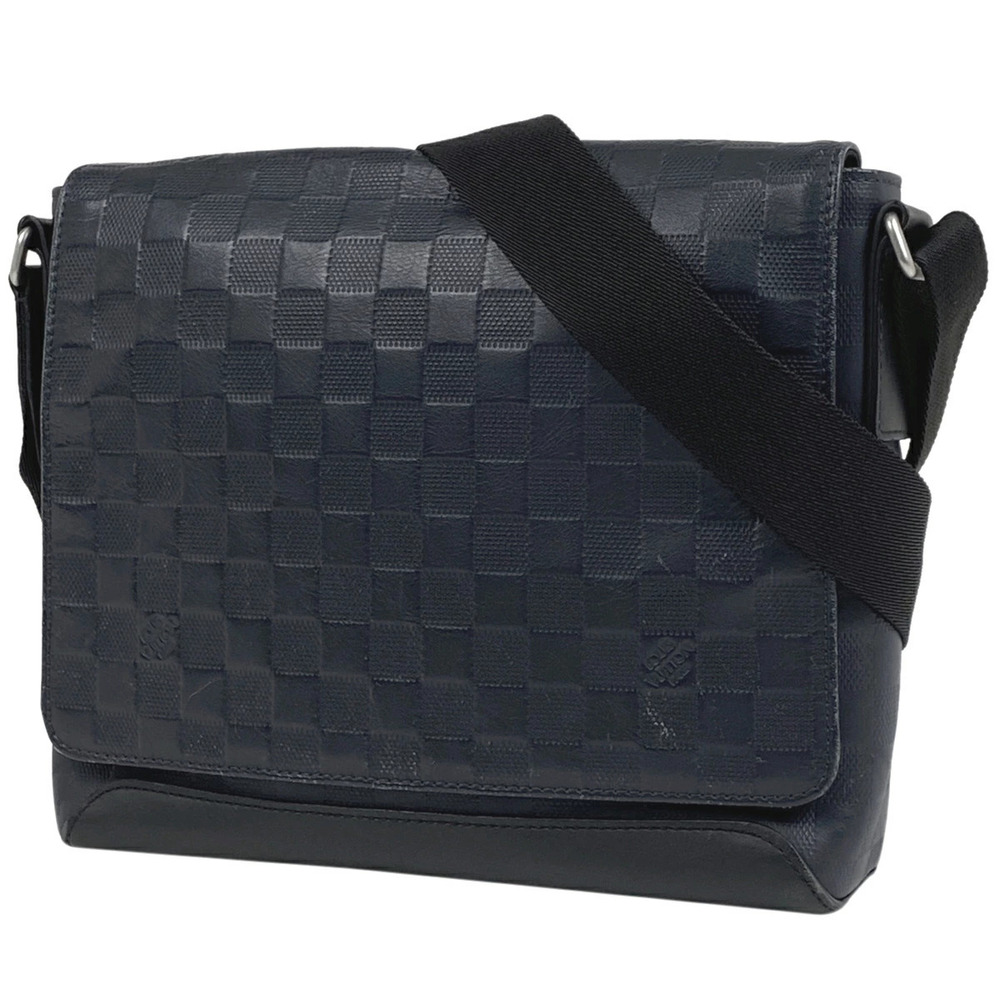 Louis Vuitton District Messenger Bag Crossbody Shoulder Damier Infini Black